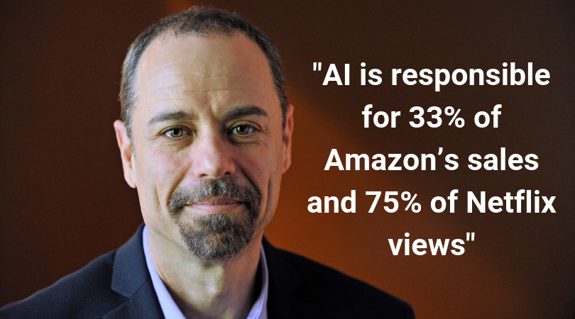 Quote 'AI is responsible for 33% of Amazon's sales and 75% of Netflix views